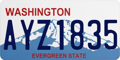 WA license plate AYZ1835