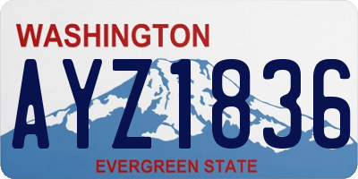 WA license plate AYZ1836