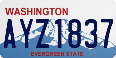 WA license plate AYZ1837