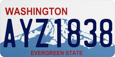 WA license plate AYZ1838