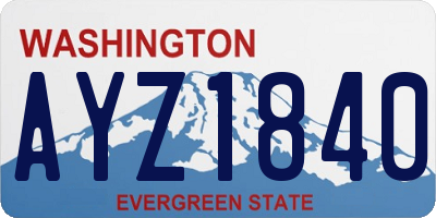 WA license plate AYZ1840