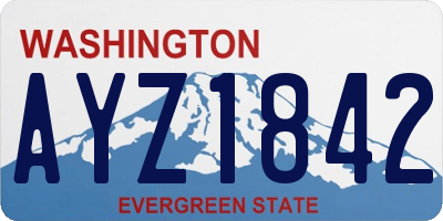 WA license plate AYZ1842