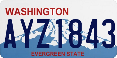 WA license plate AYZ1843