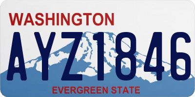 WA license plate AYZ1846