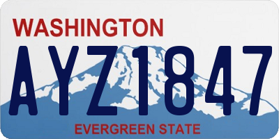 WA license plate AYZ1847