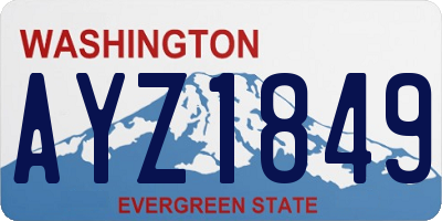 WA license plate AYZ1849