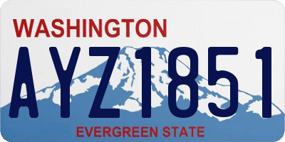 WA license plate AYZ1851