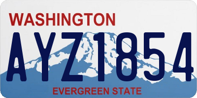 WA license plate AYZ1854