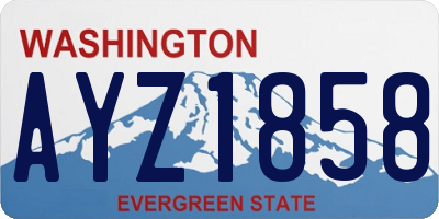 WA license plate AYZ1858