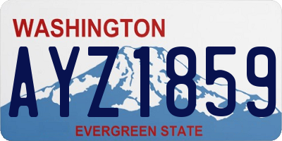 WA license plate AYZ1859