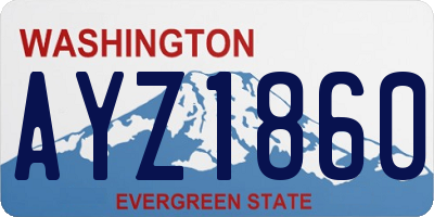 WA license plate AYZ1860