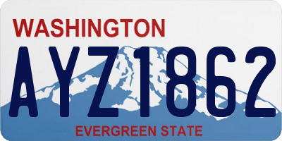 WA license plate AYZ1862