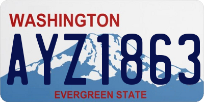 WA license plate AYZ1863