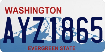 WA license plate AYZ1865