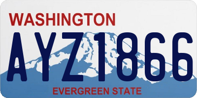 WA license plate AYZ1866