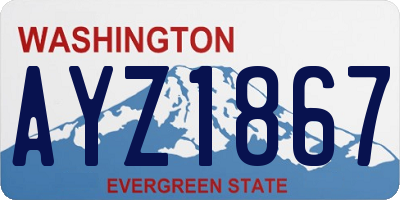 WA license plate AYZ1867