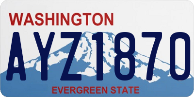 WA license plate AYZ1870