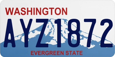 WA license plate AYZ1872