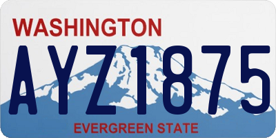 WA license plate AYZ1875