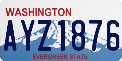 WA license plate AYZ1876