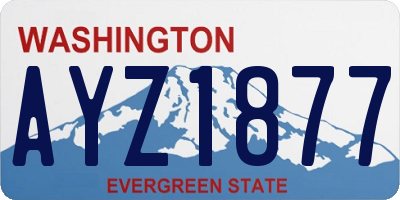 WA license plate AYZ1877