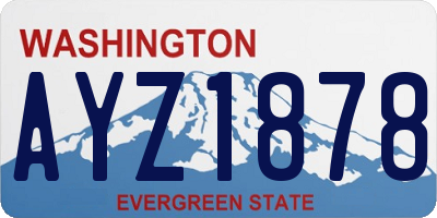 WA license plate AYZ1878