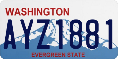 WA license plate AYZ1881