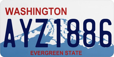 WA license plate AYZ1886