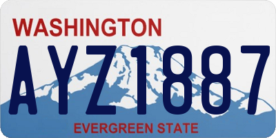 WA license plate AYZ1887