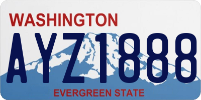 WA license plate AYZ1888