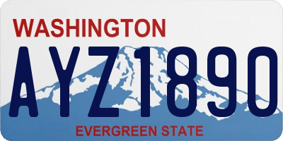 WA license plate AYZ1890