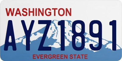 WA license plate AYZ1891