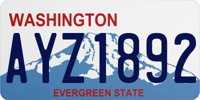 WA license plate AYZ1892