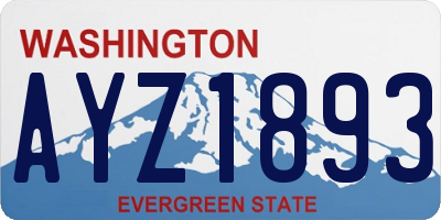 WA license plate AYZ1893