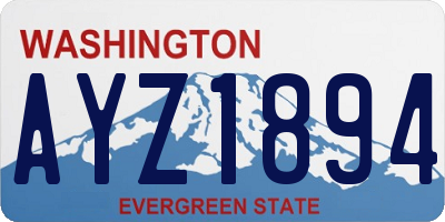 WA license plate AYZ1894
