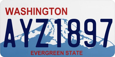 WA license plate AYZ1897