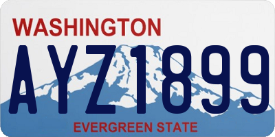 WA license plate AYZ1899