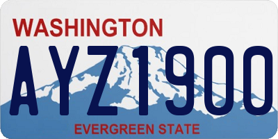 WA license plate AYZ1900