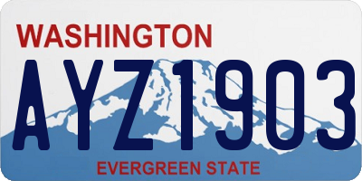 WA license plate AYZ1903