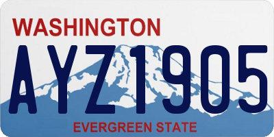 WA license plate AYZ1905