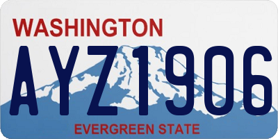 WA license plate AYZ1906