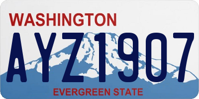 WA license plate AYZ1907