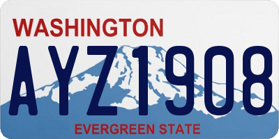 WA license plate AYZ1908