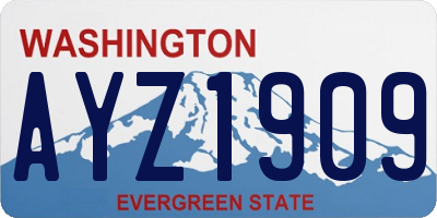 WA license plate AYZ1909