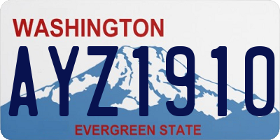 WA license plate AYZ1910