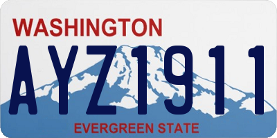 WA license plate AYZ1911