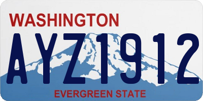 WA license plate AYZ1912