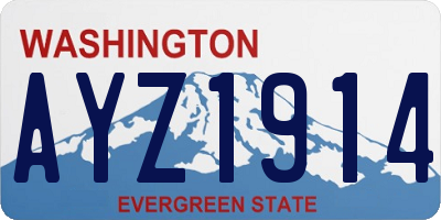 WA license plate AYZ1914