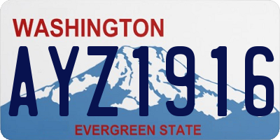 WA license plate AYZ1916