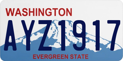 WA license plate AYZ1917